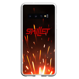 Чехол для Samsung Galaxy S10 с принтом Skillet band в Санкт-Петербурге, Силикон | Область печати: задняя сторона чехла, без боковых панелей | Тематика изображения на принте: jen ledger | john cooper | skillet | skillet band | skillet feel invincible | skillet rise