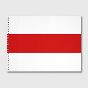 Альбом для рисования с принтом Первый флаг Беларуси в Санкт-Петербурге, 100% бумага
 | матовая бумага, плотность 200 мг. | беларусь | бело красно белый | бело красный флаг беларуси | первый флаг беларуси | старый флаг белоруссии | флаг беларуси