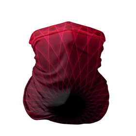 Бандана-труба 3D с принтом Неоновый туннель в Санкт-Петербурге, 100% полиэстер, ткань с особыми свойствами — Activecool | плотность 150‒180 г/м2; хорошо тянется, но сохраняет форму | Тематика изображения на принте: красный | линии | неон | туннель | чёрный
