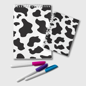 Блокнот с принтом COW PRINT в Санкт-Петербурге, 100% бумага | 48 листов, плотность листов — 60 г/м2, плотность картонной обложки — 250 г/м2. Листы скреплены удобной пружинной спиралью. Цвет линий — светло-серый
 | animals | cow | cow print | корова | коровий принт
