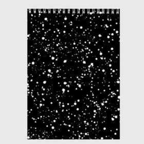Скетчбук с принтом Seven в Санкт-Петербурге, 100% бумага
 | 48 листов, плотность листов — 100 г/м2, плотность картонной обложки — 250 г/м2. Листы скреплены сверху удобной пружинной спиралью | black | seven | снег | футболка с цифрой 7 | цифра 7 | черная футболка в белую точку | черная футболка с цифрой 7