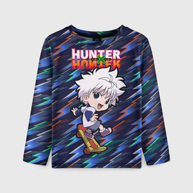 Детский лонгслив 3D с принтом Киллуа Hunter x Hunter в Санкт-Петербурге, 100% полиэстер | длинные рукава, круглый вырез горловины, полуприлегающий силуэт
 | Тематика изображения на принте: anime | hunter | hunter x hunter | killua | zoldyck | аниме | зодиак | охотник | охотники