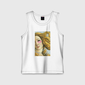 Детская майка хлопок с принтом The Birth of Venus в Санкт-Петербурге,  |  | art | birth | botticelli | choker | eye | lashes | makeup | patch | sandro | venus | боттичелли | венера | венеры | глаза | живопись | жизнь | искусство | макияж | патчи | ресницы | рождение | сандро | чокер