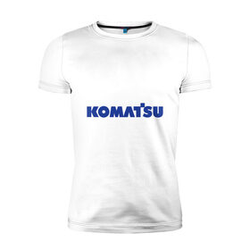 Мужская футболка хлопок Slim с принтом Komatsu в Санкт-Петербурге, 92% хлопок, 8% лайкра | приталенный силуэт, круглый вырез ворота, длина до линии бедра, короткий рукав | komatsu | бренд