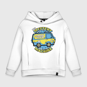 Детское худи Oversize хлопок с принтом Mystery Machine в Санкт-Петербурге, френч-терри — 70% хлопок, 30% полиэстер. Мягкий теплый начес внутри —100% хлопок | боковые карманы, эластичные манжеты и нижняя кромка, капюшон на магнитной кнопке | Тематика изображения на принте: scooby doo | vdzabma | скуби ду