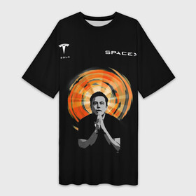 Платье-футболка 3D с принтом Elon Musk в Санкт-Петербурге,  |  | companieslogo | elonmusk | space x | tesla | иисус | илонмаск | логотип | молится | мольба | святой | спэйсикс | тесла