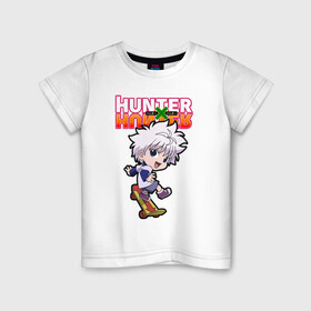 Детская футболка хлопок с принтом Киллуа Hunter x Hunter в Санкт-Петербурге, 100% хлопок | круглый вырез горловины, полуприлегающий силуэт, длина до линии бедер | Тематика изображения на принте: anime | hunter | hunter x hunter | killua | zoldyck | аниме | зодиак | охотник | охотники