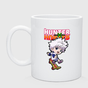 Кружка керамическая с принтом Киллуа Hunter x Hunter в Санкт-Петербурге, керамика | объем — 330 мл, диаметр — 80 мм. Принт наносится на бока кружки, можно сделать два разных изображения | anime | hunter | hunter x hunter | killua | zoldyck | аниме | зодиак | охотник | охотники