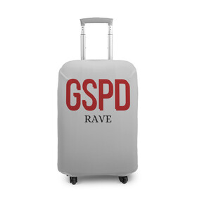 Чехол для чемодана 3D с принтом GSPD rave в Санкт-Петербурге, 86% полиэфир, 14% спандекс | двустороннее нанесение принта, прорези для ручек и колес | gspd | music | rave | гспд | гспд.