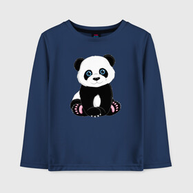 Детский лонгслив хлопок с принтом Милая пандочка в Санкт-Петербурге, 100% хлопок | круглый вырез горловины, полуприлегающий силуэт, длина до линии бедер | маленькая панда | милая панда | милая пандочка | мультяшная панда | мультяшная пандочка | панда | панда арт | панда милашка | панда мульт | панда нарисована | панда рисунок | пандочка