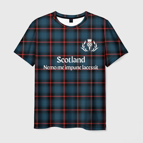 Мужская футболка 3D с принтом Шотландия в Санкт-Петербурге, 100% полиэфир | прямой крой, круглый вырез горловины, длина до линии бедер | Тематика изображения на принте: england | scotland | англия | великобритания | волынка | девиз | килт | клан | клетка | королевство | шотландия | шотландка