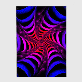 Постер с принтом Спираль в Санкт-Петербурге, 100% бумага
 | бумага, плотность 150 мг. Матовая, но за счет высокого коэффициента гладкости имеет небольшой блеск и дает на свету блики, но в отличии от глянцевой бумаги не покрыта лаком | красный | розовый | синий | спираль | тёмный | туннель | фиолетовый | черный