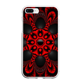 Чехол для iPhone 7Plus/8 Plus матовый с принтом Красный цветок в Санкт-Петербурге, Силикон | Область печати: задняя сторона чехла, без боковых панелей | драгоценные камни | драгоценный камень | красный | неон | тёмный | цветок | черный