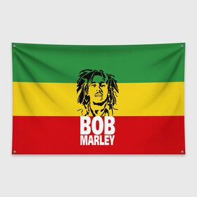Флаг-баннер с принтом Bob Marley в Санкт-Петербурге, 100% полиэстер | размер 67 х 109 см, плотность ткани — 95 г/м2; по краям флага есть четыре люверса для крепления | bob | bob marley | движение | музыка | рэгги | свобода | стиль | счастье | ямайка
