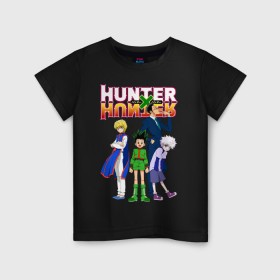 Детская футболка хлопок с принтом Hunter x Hunter в Санкт-Петербурге, 100% хлопок | круглый вырез горловины, полуприлегающий силуэт, длина до линии бедер | anime | hunter x hunter | аниме | гон фрикс | манга | охотник х охотник | хантер хантер | хантеры