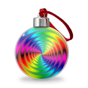Ёлочный шар с принтом Цветной гипноз в Санкт-Петербурге, Пластик | Диаметр: 77 мм | насыщенные цвета | радуга | спираль | цвет | цвета | яркие цвета | ярко