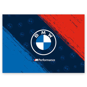 Поздравительная открытка с принтом BMW / БМВ в Санкт-Петербурге, 100% бумага | плотность бумаги 280 г/м2, матовая, на обратной стороне линовка и место для марки
 | 2020 | auto | b m w | bmv | bmw | car | logo | moto | performance | power | series | sport | авто | б м в | бмв | игра | игры | иьц | лого | логотип | марка | машина | мото | мотоцикл | павер | перфоманс | серии | серия | символ | спорт