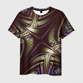 Мужская футболка 3D с принтом Абстракция в Санкт-Петербурге, 100% полиэфир | прямой крой, круглый вырез горловины, длина до линии бедер | abstract | абстрактно | абстрактные | абстрактный | абстракция | блеск | полоса | полосы | сияние | узор | узоры