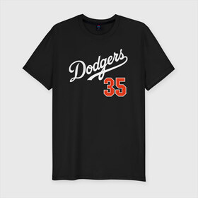 Мужская футболка хлопок Slim с принтом Los Angeles Dodgers в Санкт-Петербурге, 92% хлопок, 8% лайкра | приталенный силуэт, круглый вырез ворота, длина до линии бедра, короткий рукав | baseball | los angeles | sport.лос анджелес | team | usa | бейсбол | спорт | сша