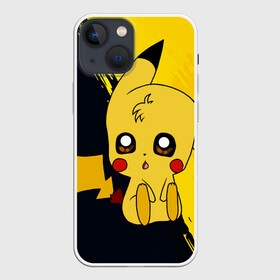 Чехол для iPhone 13 mini с принтом Пикачу Pikachu в Санкт-Петербурге,  |  | anime | baby | cartoon | cute | kawaii | pika pika | pokemon | аниме | анимешникам | глаза | детям | зайчик | зверек | кавайный | кот | котенок | кролик | малыш | милый | мордочка | мультфильмы | няшный | пика пика | пикачу