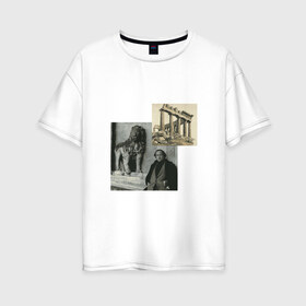 Женская футболка хлопок Oversize с принтом Иосиф Бродский Венеция в Санкт-Петербурге, 100% хлопок | свободный крой, круглый ворот, спущенный рукав, длина до линии бедер
 | венеция | иосиф бродский