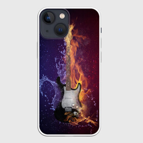 Чехол для iPhone 13 mini с принтом Гитара огня в Санкт-Петербурге,  |  | fire guitar | jazz | rock | гитара огня | раскаленная гитара