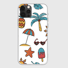 Чехол для iPhone 12 Pro с принтом Отпуск в Санкт-Петербурге, силикон | область печати: задняя сторона чехла, без боковых панелей | summer | ананас | ананасы | гаваи | гавайская | звезда | звёзды | зонт | лето | мороженное | отдых | отпуск | очки | пальма | пальмы | пляж | солнце | туризм | туристическая