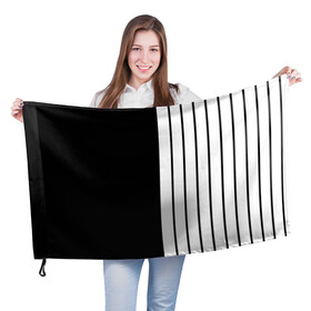 Флаг 3D с принтом Dark knite в Санкт-Петербурге, 100% полиэстер | плотность ткани — 95 г/м2, размер — 67 х 109 см. Принт наносится с одной стороны | artwork | dark knite | two face | линии | полоски
