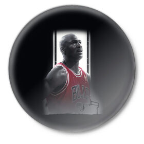 Значок с принтом MICHAEL JORDAN в Санкт-Петербурге,  металл | круглая форма, металлическая застежка в виде булавки | jordan | michael | michael jordan | nba | баскетбол | баскетболист | джордан | защитник | майкл | майкл джордан | нба