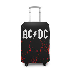 Чехол для чемодана 3D с принтом AC DС в Санкт-Петербурге, 86% полиэфир, 14% спандекс | двустороннее нанесение принта, прорези для ручек и колес | ac dc | acdc | back to black | highway to hell | logo | music | rock | айси | айсидиси | диси | лого | логотип | молния | музыка | рок | символ | символика | символы | эйси | эйсидиси