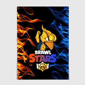 Постер с принтом BRAWL STARS PHOENIX CROW в Санкт-Петербурге, 100% бумага
 | бумага, плотность 150 мг. Матовая, но за счет высокого коэффициента гладкости имеет небольшой блеск и дает на свету блики, но в отличии от глянцевой бумаги не покрыта лаком | brawl | brawl stars | brawlstars | crow | fire | flame | game | leon | loen | phoenix | shark | star | stars | акула | бравл | браво | вода | звезда | звезды | игра | леон | огонь | пламя | стар | старс | феникс