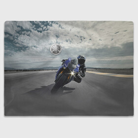 Плед 3D с принтом Yamaha в Санкт-Петербурге, 100% полиэстер | закругленные углы, все края обработаны. Ткань не мнется и не растягивается | clouds | helmet | motorcycle | racer | road | route | sky | speed | yamaha | гонщик | дорога | мотоцикл | небо | облака | скорость | трасса | шлем