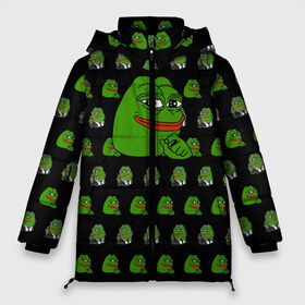 Женская зимняя куртка 3D с принтом Frog Pepe в Санкт-Петербурге, верх — 100% полиэстер; подкладка — 100% полиэстер; утеплитель — 100% полиэстер | длина ниже бедра, силуэт Оверсайз. Есть воротник-стойка, отстегивающийся капюшон и ветрозащитная планка. 

Боковые карманы с листочкой на кнопках и внутренний карман на молнии | meme | жаба | звук | лягушка | майнкрафт | мем | пепа | пепе | скин