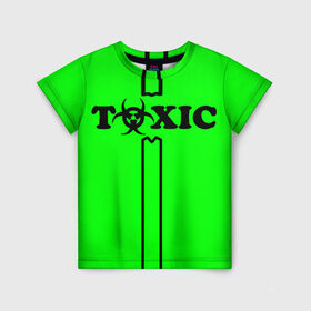 Детская футболка 3D с принтом toxic в Санкт-Петербурге, 100% гипоаллергенный полиэфир | прямой крой, круглый вырез горловины, длина до линии бедер, чуть спущенное плечо, ткань немного тянется | toxic | противогаз | токсик | токсичный | ядовитый