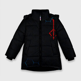 Зимняя куртка для девочек 3D с принтом DARK SOULS в Санкт-Петербурге, ткань верха — 100% полиэстер; подклад — 100% полиэстер, утеплитель — 100% полиэстер. | длина ниже бедра, удлиненная спинка, воротник стойка и отстегивающийся капюшон. Есть боковые карманы с листочкой на кнопках, утяжки по низу изделия и внутренний карман на молнии. 

Предусмотрены светоотражающий принт на спинке, радужный светоотражающий элемент на пуллере молнии и на резинке для утяжки. | dark souls | dark souls iii | дарк солс | дарк соулс | темные души | черные души