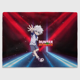 Плед 3D с принтом Киллуа Hunter x Hunter в Санкт-Петербурге, 100% полиэстер | закругленные углы, все края обработаны. Ткань не мнется и не растягивается | Тематика изображения на принте: anime | hunter | hunter x hunter | killua | zoldyck | аниме | зодиак | охотник | охотники