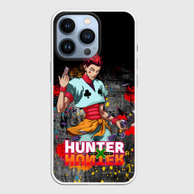 Чехол для iPhone 13 Pro с принтом Хисока Мороу и логотип Хантер Хантер в Санкт-Петербурге,  |  | Тематика изображения на принте: anime | hunter | hunter x hunter | zoldyck | аниме | зодиак | охотник | охотники | хисока