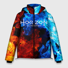 Мужская зимняя куртка 3D с принтом Horizon Zero Dawn FIRE в Санкт-Петербурге, верх — 100% полиэстер; подкладка — 100% полиэстер; утеплитель — 100% полиэстер | длина ниже бедра, свободный силуэт Оверсайз. Есть воротник-стойка, отстегивающийся капюшон и ветрозащитная планка. 

Боковые карманы с листочкой на кнопках и внутренний карман на молнии. | aloy | antasy girl | art | artwork | digital art | fantasy | horizon | horizon: zero dawn | landscape | tallneck | warrior fantasy | weapon | zero dawn