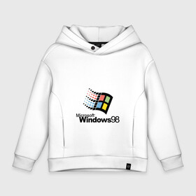 Детское худи Oversize хлопок с принтом Windows 98 в Санкт-Петербурге, френч-терри — 70% хлопок, 30% полиэстер. Мягкий теплый начес внутри —100% хлопок | боковые карманы, эластичные манжеты и нижняя кромка, капюшон на магнитной кнопке | microsoft | windows | windows98 | виндовс | майкрософт