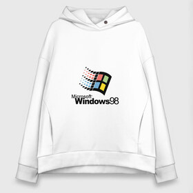 Женское худи Oversize хлопок с принтом Windows 98 в Санкт-Петербурге, френч-терри — 70% хлопок, 30% полиэстер. Мягкий теплый начес внутри —100% хлопок | боковые карманы, эластичные манжеты и нижняя кромка, капюшон на магнитной кнопке | microsoft | windows | windows98 | виндовс | майкрософт
