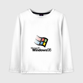 Детский лонгслив хлопок с принтом Windows 98 в Санкт-Петербурге, 100% хлопок | круглый вырез горловины, полуприлегающий силуэт, длина до линии бедер | microsoft | windows | windows98 | виндовс | майкрософт