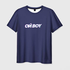 Мужская футболка 3D с принтом ОЙ BOY в Санкт-Петербурге, 100% полиэфир | прямой крой, круглый вырез горловины, длина до линии бедер | 