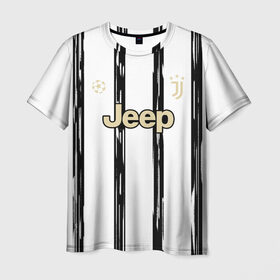 Мужская футболка 3D с принтом Juventus | Home Authentic style (2021/22) в Санкт-Петербурге, 100% полиэфир | прямой крой, круглый вырез горловины, длина до линии бедер | 0x000000123 | juve | juventus | ronaldo | криштьяно | роналдо | юве | ювентус