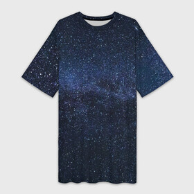 Платье-футболка 3D с принтом звездное небо в Санкт-Петербурге,  |  | neon | space | stars | звезды | млечный путь