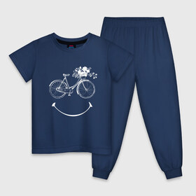 Детская пижама хлопок с принтом Велоулыбка в Санкт-Петербурге, 100% хлопок |  брюки и футболка прямого кроя, без карманов, на брюках мягкая резинка на поясе и по низу штанин
 | вело | велосипед | велосипедное | кататься | настроение | спорт | туризм | улыбка | хобби