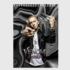 Скетчбук с принтом Eminem-Venom в Санкт-Петербурге, 100% бумага
 | 48 листов, плотность листов — 100 г/м2, плотность картонной обложки — 250 г/м2. Листы скреплены сверху удобной пружинной спиралью | eminem | rap | venom eminem | рэп | хип хоп | эминем