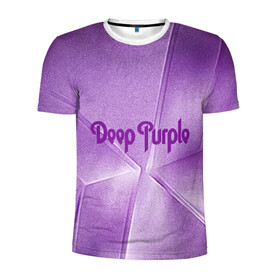 Мужская футболка 3D спортивная с принтом Deep Purple в Санкт-Петербурге, 100% полиэстер с улучшенными характеристиками | приталенный силуэт, круглая горловина, широкие плечи, сужается к линии бедра | deep | logo | purple | rock | whoosh | группа | знаменитости | лого | надпись | рок | текст