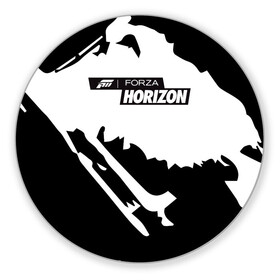 Коврик для мышки круглый с принтом Forza Horizon в Санкт-Петербурге, резина и полиэстер | круглая форма, изображение наносится на всю лицевую часть | fh4 | forza | games | horizon | playground | авто | гонки | горизонт | машины | сила | фестиваль | форза | хоризон