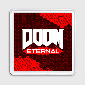 Магнит 55*55 с принтом DOOM ETERNAL / ДУМ ЭТЕРНАЛ в Санкт-Петербурге, Пластик | Размер: 65*65 мм; Размер печати: 55*55 мм | Тематика изображения на принте: bfg | brutal | doom | eternal | ethernal | game | games | logo | дум | игра | игры | лого | логотип | логотипы | символ | символы | этернал