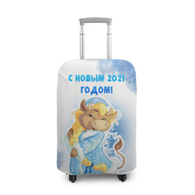Чехол для чемодана 3D с принтом С Новым 2021 Годом в Санкт-Петербурге, 86% полиэфир, 14% спандекс | двустороннее нанесение принта, прорези для ручек и колес | 